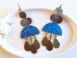 Preview: Boho Recycling Ohrringe Halbkreis