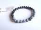 Preview: schwarzes glasperlenarmband mit achaten
