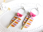 Preview: gestreifte Upcycling Ohrhänger bunt