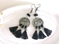 Preview: schwarz bronze Boho Quasten Tassel Ohrringe Hippie Festival