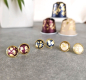 Preview: cabochon ohrstecker terrazzo blau