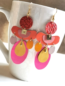 Kaffeekapsel Ohrringe pink rot rosa