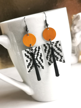 Upcycling geo Ohrhänger