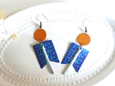 Rechteck Ohrringe recycelt