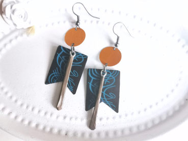 kaffeekapsel ohrringe rechteck