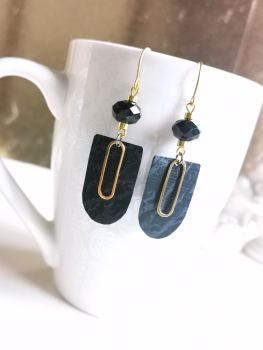 Upcycling Rechteck Ohrhänger