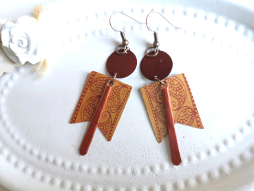 Upcycling Ohrhänger Rechteck