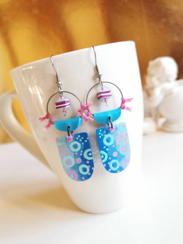 handbemalt Recycling Kaffeekapsel Ohrhänger