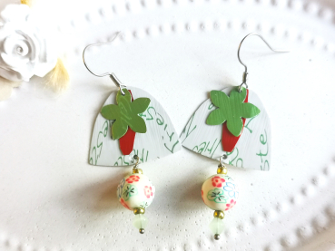 funky Upcycling Ohrhänger Schrift Doodles