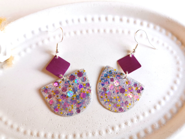 Recycling Ohrringe mit Glitzer