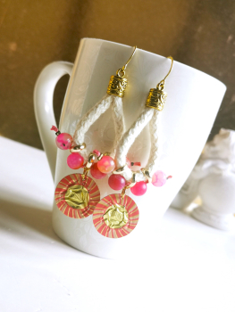 Statement Tropfenohrringe aus Kordel