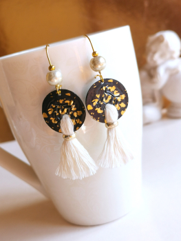 Statement Baumwoll Quasten Ohrringe