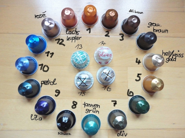 minimalistische Kette Halsreif mit Recycling Stab Anhänger, Upcycling Halsreif Kette mit Nespresso Anhänger aus Kaffeekapseln