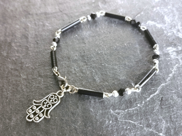 schwarzes swarowski armband