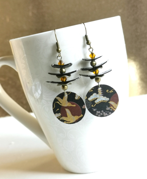 japanische bogen ohrringe