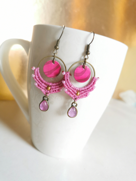 Recycling Ohrringe aus Kaffeekapsel pink