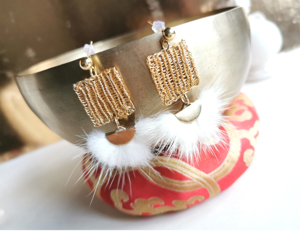 quadrat ohrstecker gestrickt