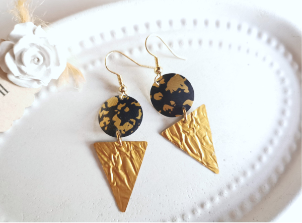 Upcycling ohrringe dreieck kreis