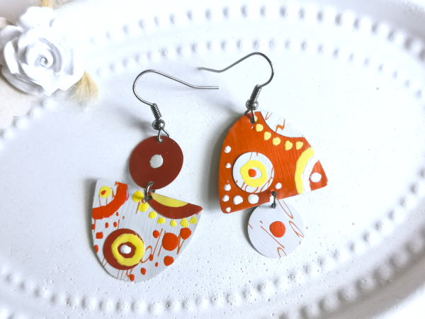 Upcycling Ohrringe asymmetrisch