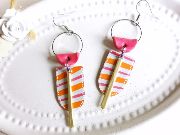 Recycling Ohrhänger bunt aus Kaffeekapsel