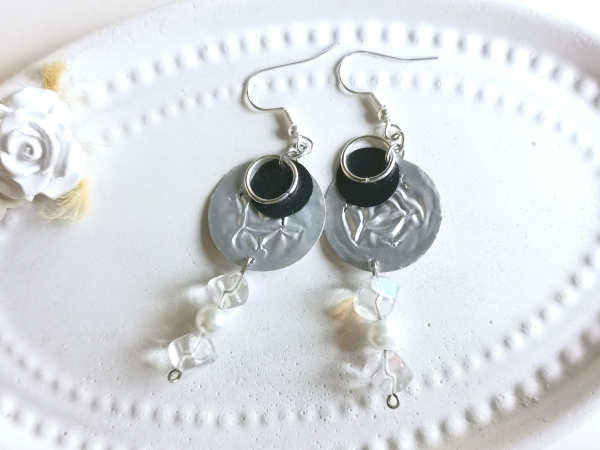 Upcycling Ohrringe silber