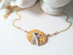Upcycling Halskette Symbol gold oval
