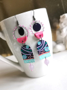 Upcycling Boho Ohrhänger handbemalt