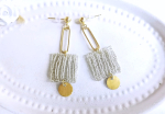 gestrickte Draht Ohrstecker vergoldet